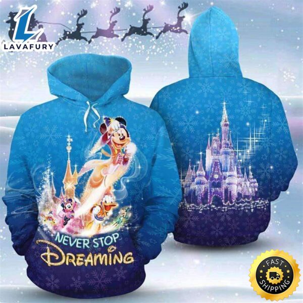 Mickey And Friends Never Stop Dreaming 3D Printed Hoodie