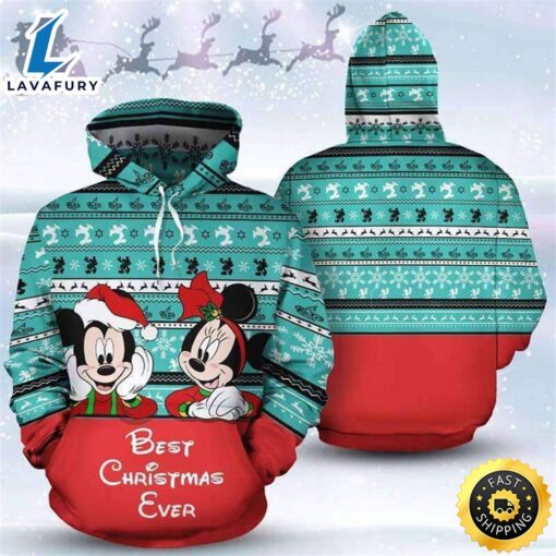 Mickey And Minnie Best Christmas Ever 3D Printed Hoodie