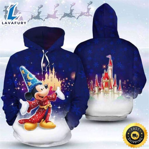 Mickey Fantasia Disney Castle 3D Printed Hoodie