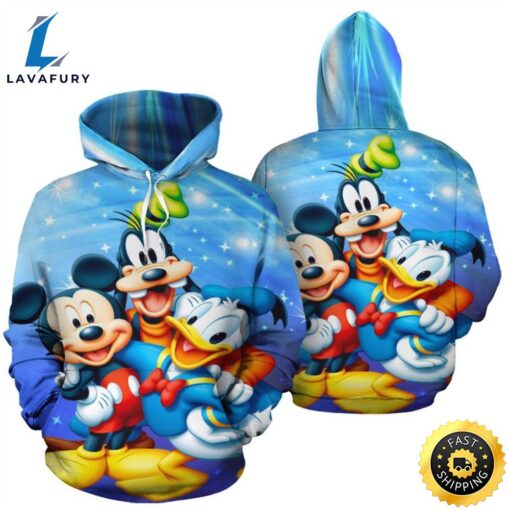 Mickey Goofy Donald 3D Printed Hoodie