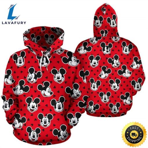 Mickey Head Pattern 3D Printed Hoodie