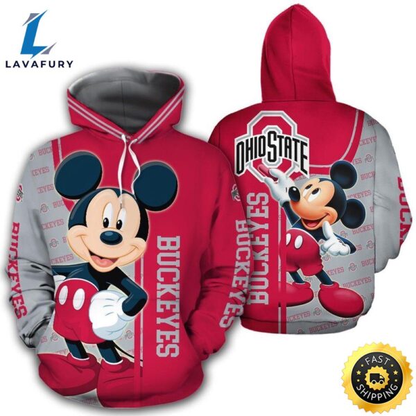 Mickey Ohio State Buckeyes 3D Hoodie For Men For Women All Over Printed Hoodie