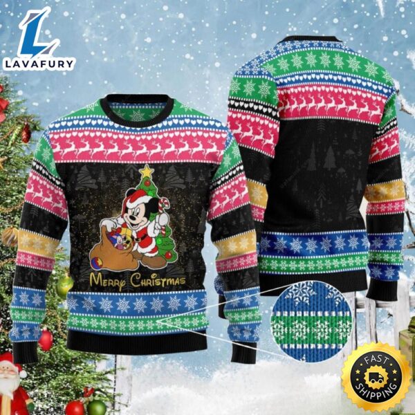 Mickey Santa A Merry Xmas Disney Ugly Christmas Sweater