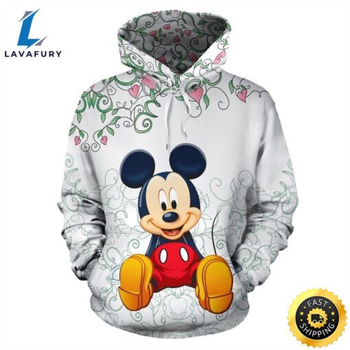 Mickey White 3D Printed Hoodie Zipper Hoodie