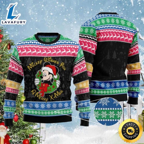 Mickey Wishes You A Merry Xmas Disney Ugly Christmas Sweater