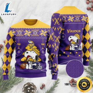 Minnesota Vikings Funny Charlie Brown Peanuts Snoopy Ugly Christmas Sweater