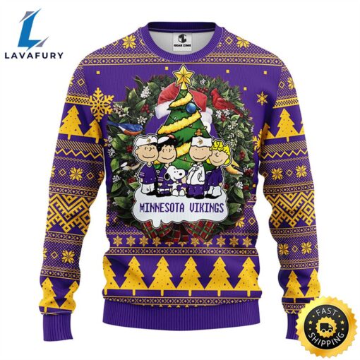 Minnesota Vikings Snoopy Dog Christmas Ugly Sweater