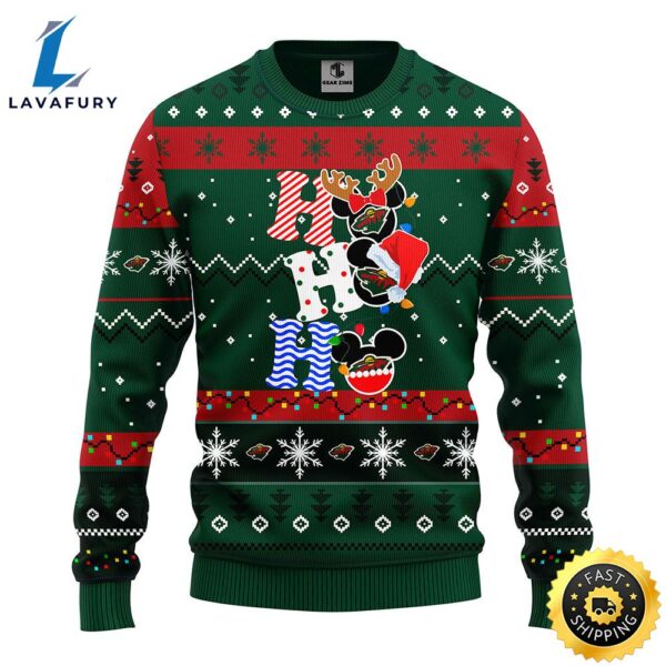 Minnesota Wild Hohoho Mickey Christmas Ugly Sweater