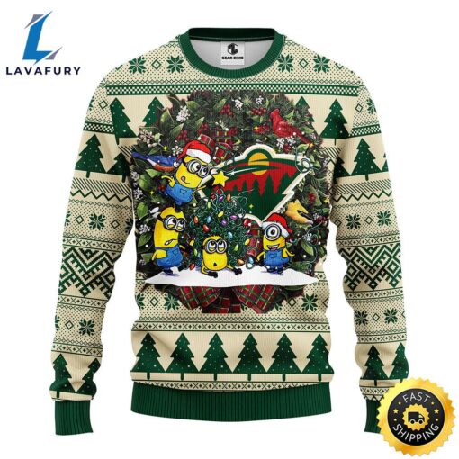 Minnesota Wild Minion Christmas Ugly Sweater