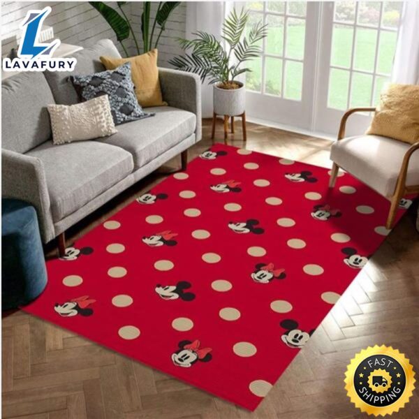 Minnie And Mickey Spot Mickey Mouse Area Rug Carpet Living Room Rug Home Decor