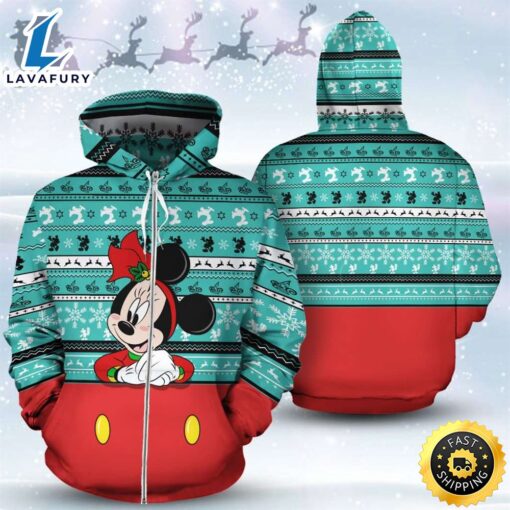 Minnie Cute Christmas Pattern 3D Printed Hoodie