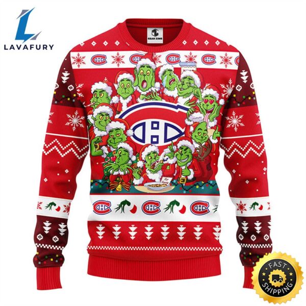 Montreal Canadians 12 Grinch Xmas Day Christmas Ugly Sweater
