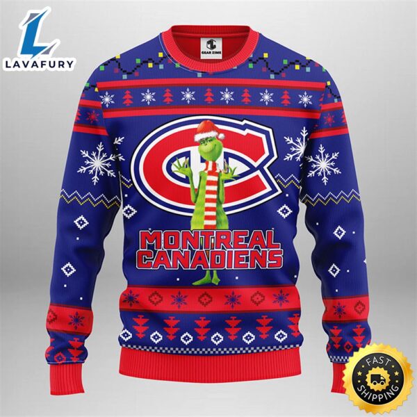 Montreal Canadians Funny Grinch Christmas Ugly Sweater