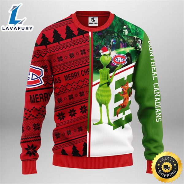 Montreal Canadians Grinch & Scooby-doo Christmas Ugly Sweater