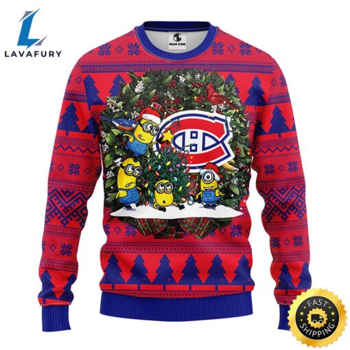 Montreal Canadians Minion Christmas Ugly Sweater