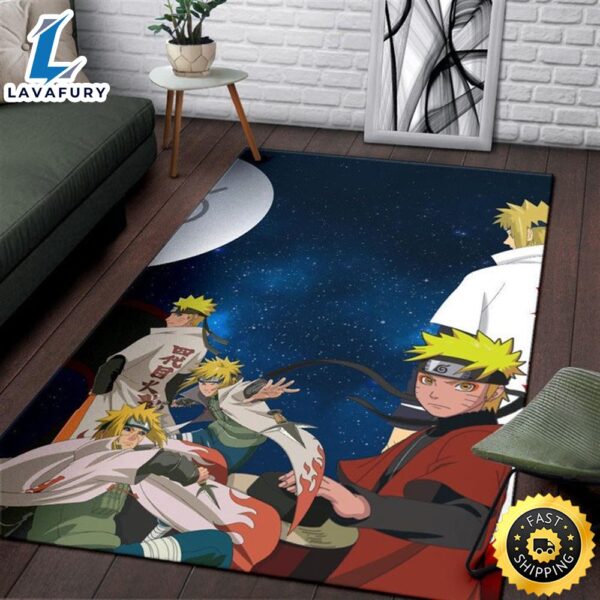 Naruto Anime Carpet Naruto Sage Mode And Minato Hokage Galaxy Rug