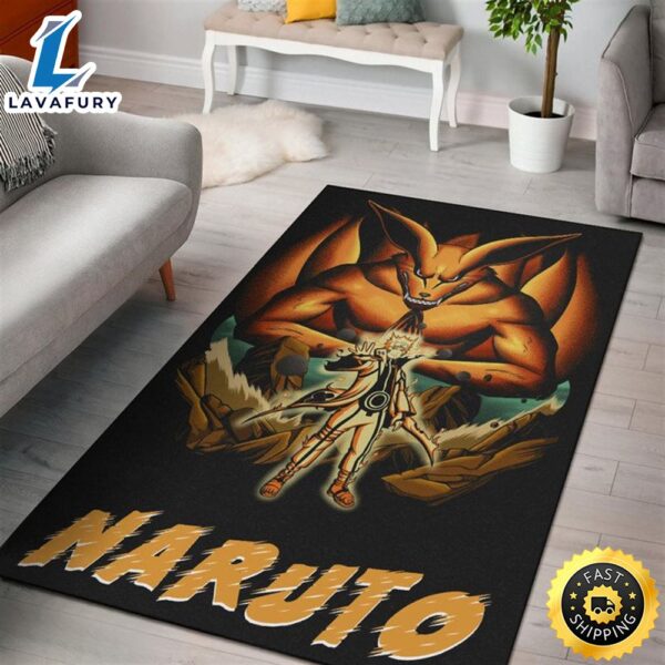 Naruto Anime Carpet Naruto Together With Kurama In Battle Rug