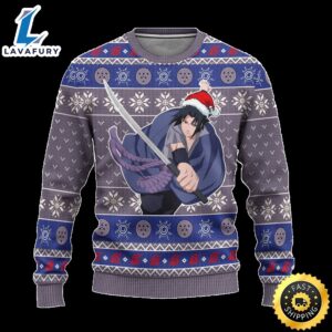 Naruto Anime Sasuke Rinnegan Ugly Christmas Sweater Naruto Anime Xmas Gift
