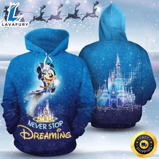 Never Stop Dreaming Mickey Art 3D Printed Hoodie