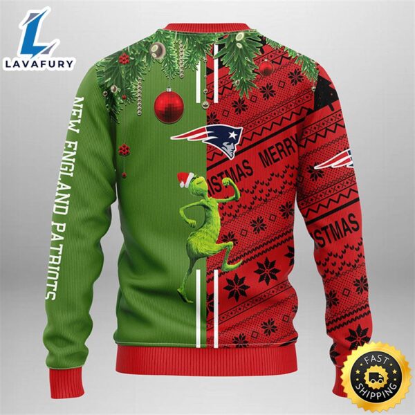 New England Patriots Grinch & Scooby-Doo Christmas Ugly Sweater