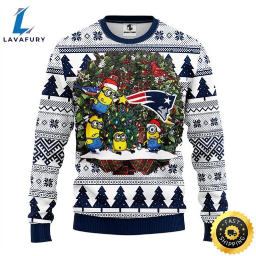 New England Patriots Minion Christmas Ugly Sweater