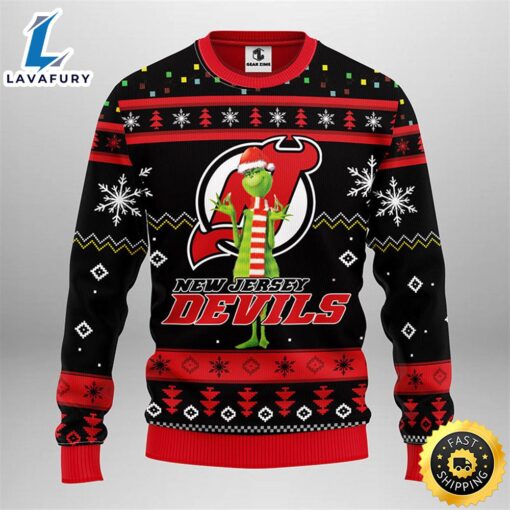 New Jersey Devils Funny Grinch Christmas Ugly Sweater