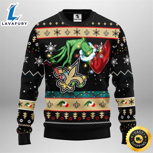 New Orleans Saints Grinch Christmas Ugly Sweater