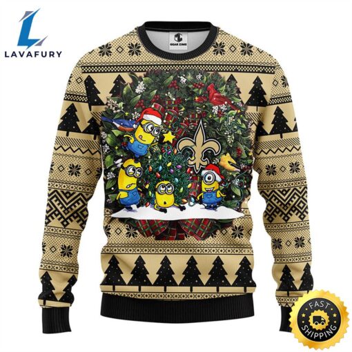 New Orleans Saints Minion Christmas Ugly Sweater