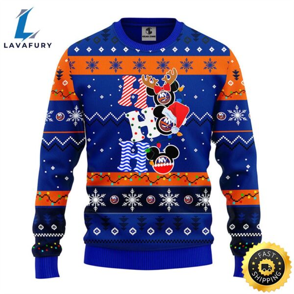 New York Islanders Hohoho Mickey Christmas Ugly Sweater
