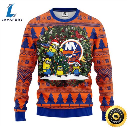 New York Islanders Minion Christmas Ugly Sweater