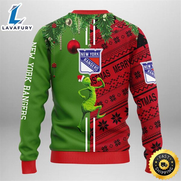 New York Rangers Grinch & Scooby-doo Christmas Ugly Sweater