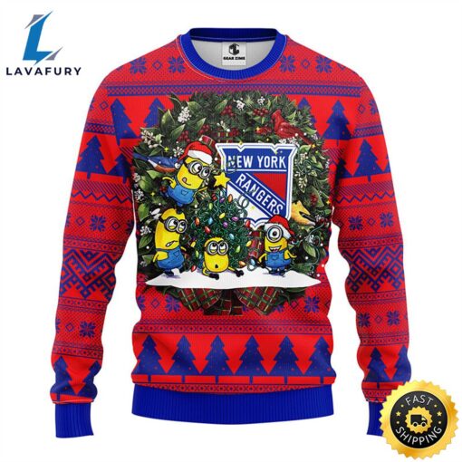 New York Rangers Minion Christmas Ugly Sweater