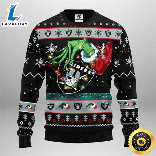 Oakland Raiders Grinch Christmas Ugly Sweater