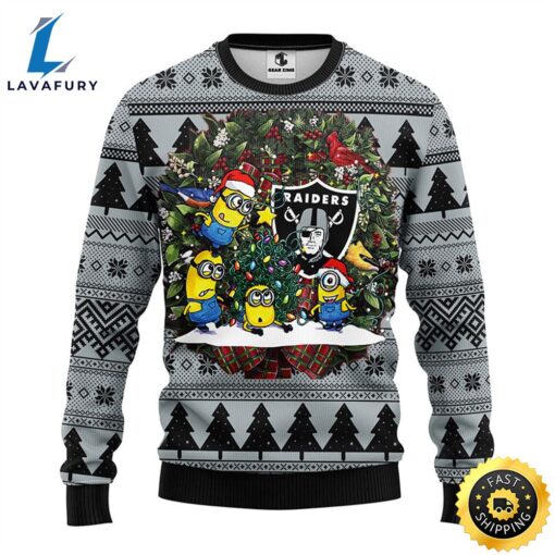 Oakland Raiders Minion Christmas Ugly Sweater