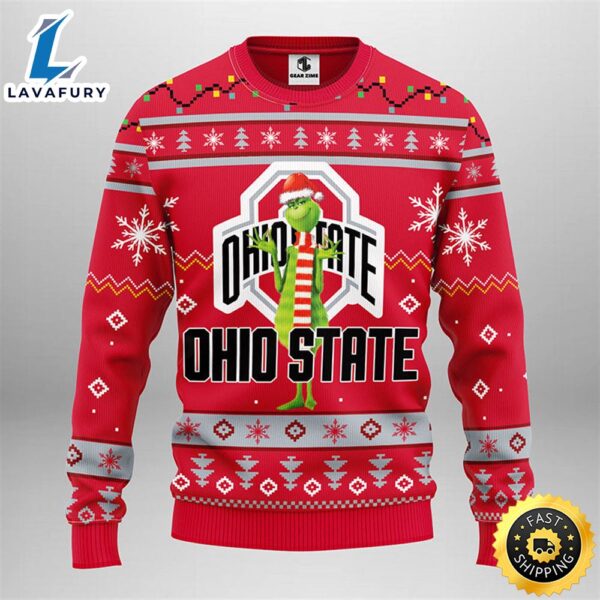 Ohio State Buckeyes Funny Grinch Christmas Ugly Sweater