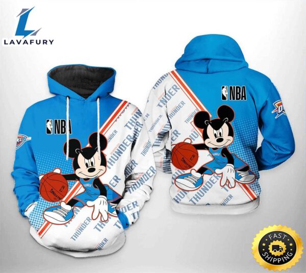 Oklahoma City Thunder NBA Mickey 3D Printed Hoodie