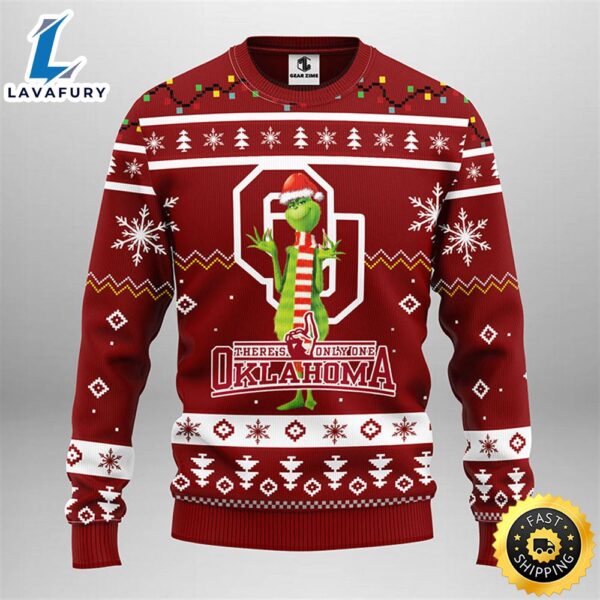 Oklahoma Sooners Funny Grinch Christmas Ugly Sweater