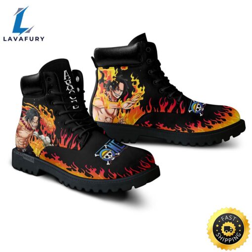 One Piece Ace Boots Leather Casual