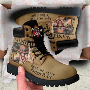 One Piece Ace Wanted Boots Leather Casual