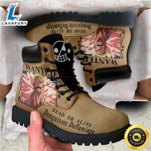 One Piece Donquixote Doflamingo Wanted Boots Leather Casual