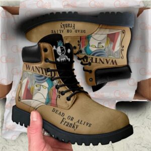 One Piece Franky Wanted Boots Leather Casual