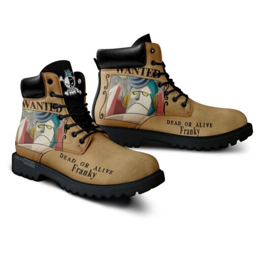 One Piece Franky Wanted Boots Leather Casual