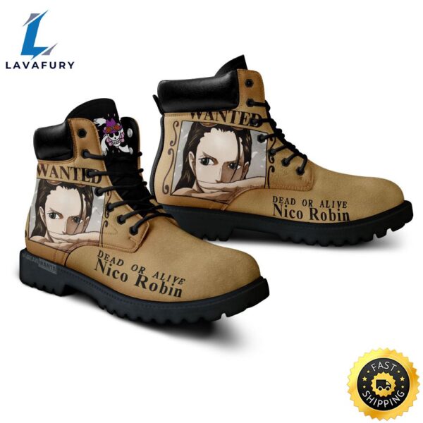One Piece Nico Robin Wanted Boots Leather Casual