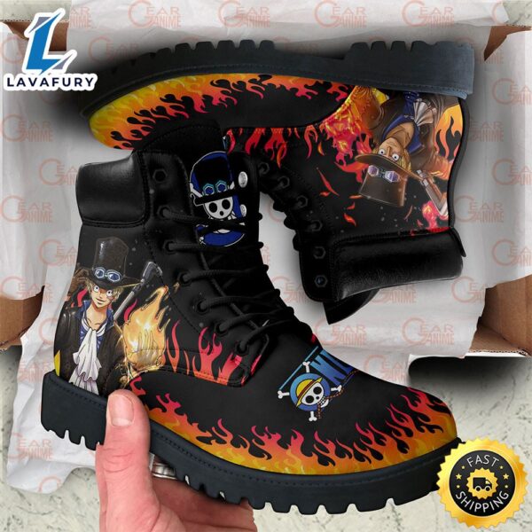One Piece Sabo Boots Leather Casual