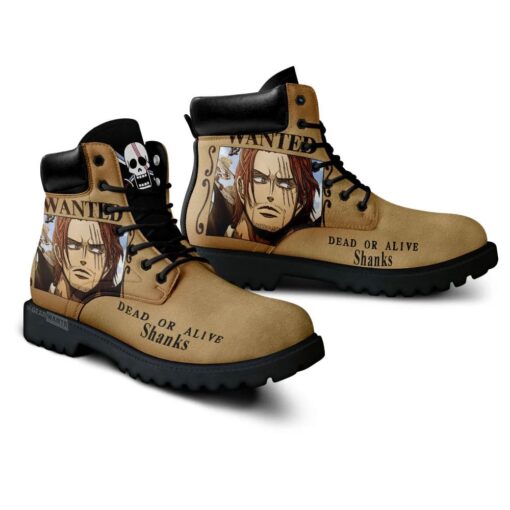 One Piece Shanks Wanted Boots Leather Casual