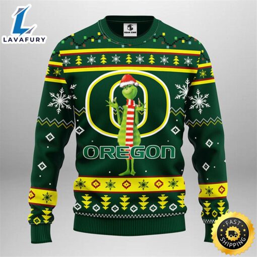 Oregon Ducks Funny Grinch Christmas Ugly Sweater