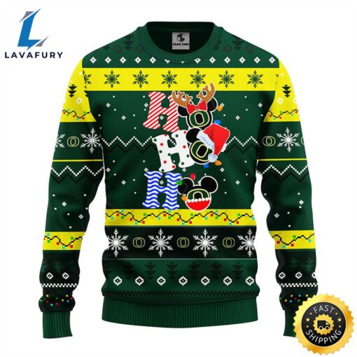 Oregon Ducks Hohoho Mickey Christmas Ugly Sweater