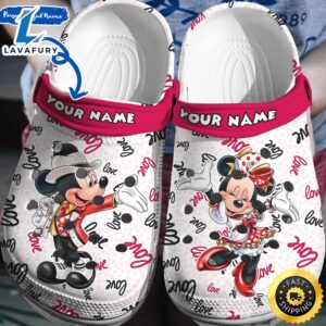 Personalized Mickey Minnie Love Crocs…