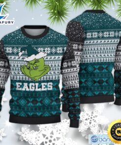 Philadelphia Eagles Christmas Grinch Sweater…