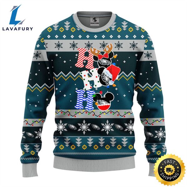 Philadelphia Eagles HoHoHo Mickey Christmas Ugly Sweater